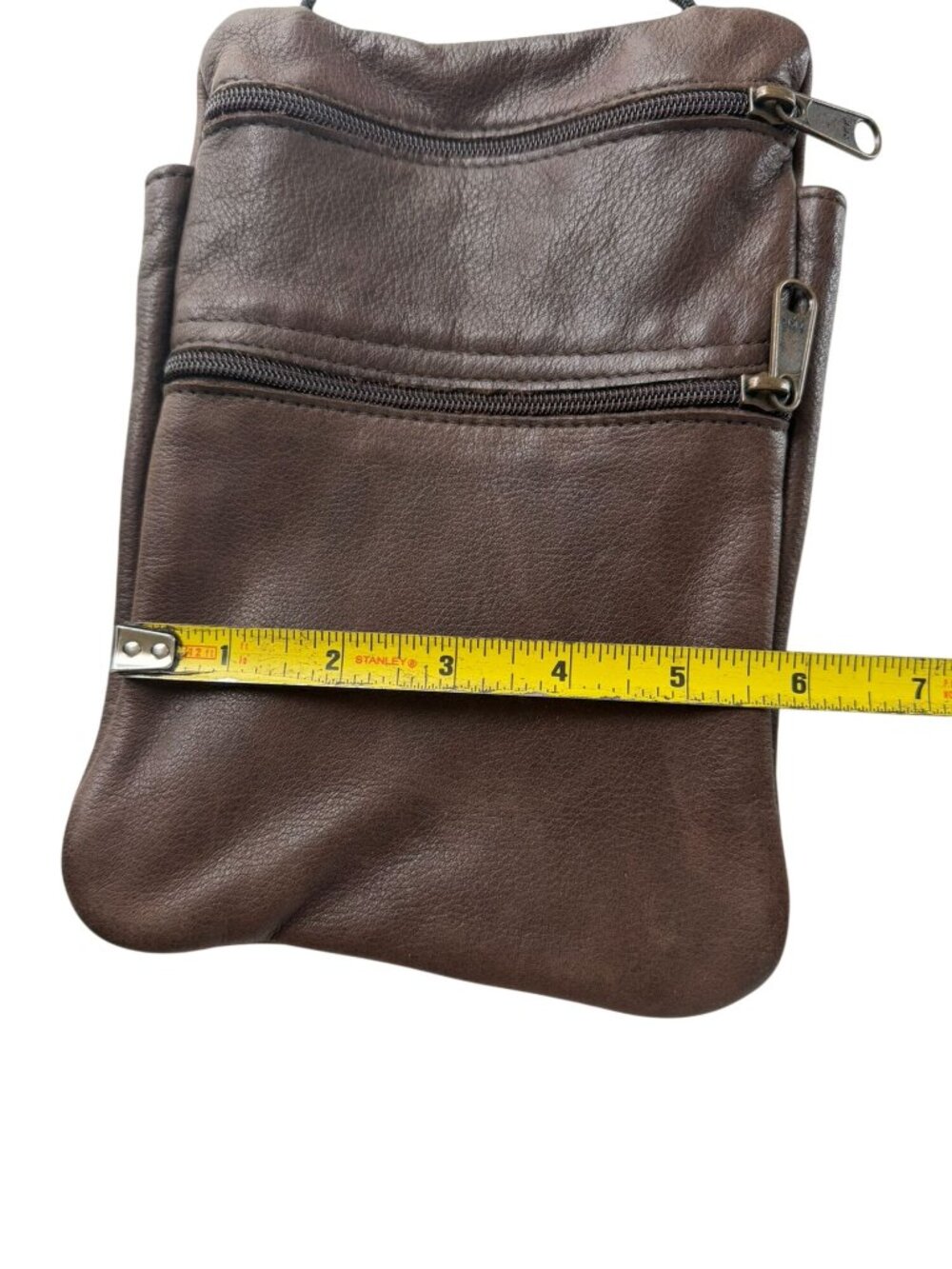 Mt Airy Leathers Brown Soft Leather Bag Multi Pocket Purse - Picture 6 of 13